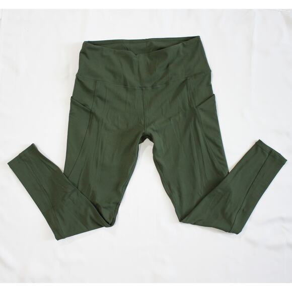 NEW Olive Green High-Waisted Pocket Leggings – Size XXL Active Athletic Wear - Picture 1 of 1